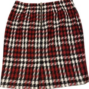 Women’s Talbots Petite Chic Red and Black Plaid Pencil Skirt NWT